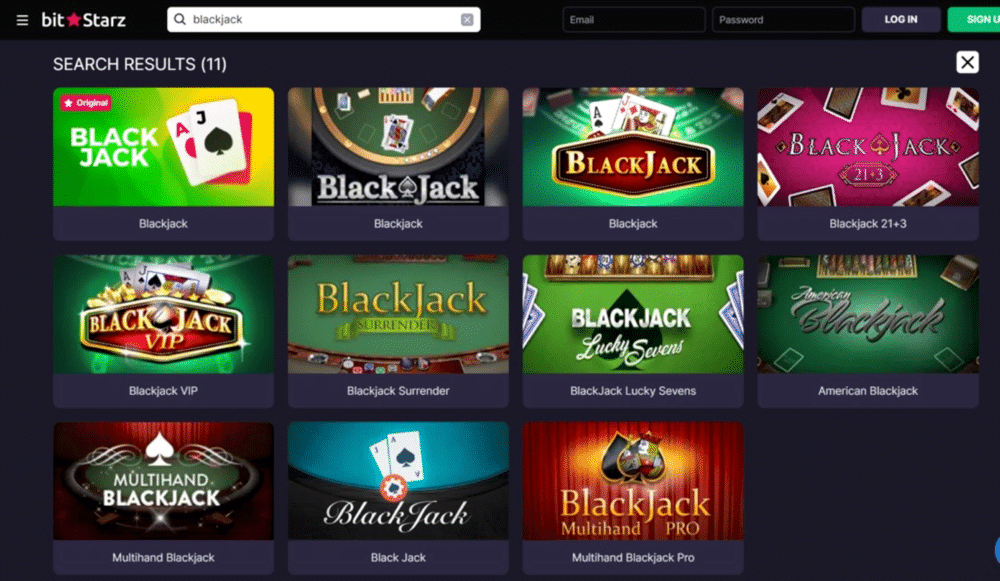 Bitstar'z current selection of Blackjack games