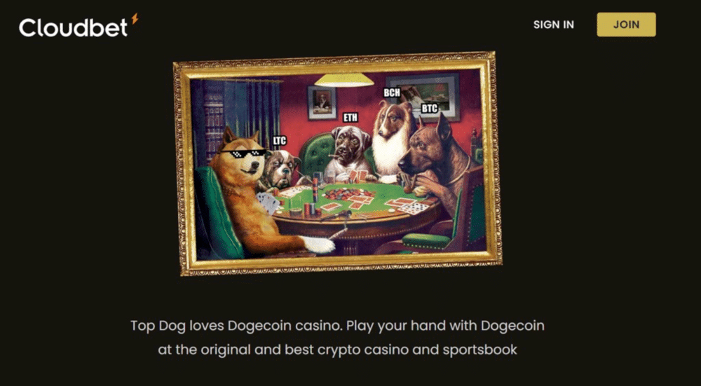 Dogecoin gambling at Cloudbet