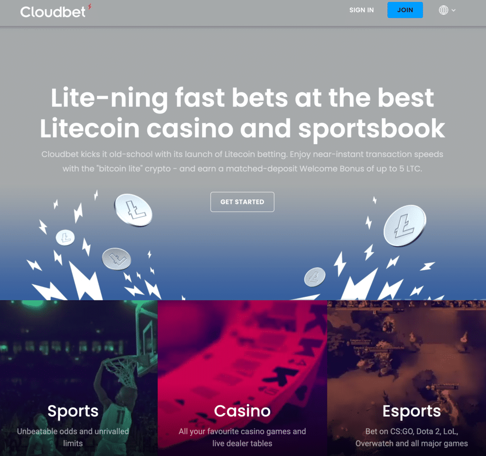 Betting at Cloudbet with Litecoin