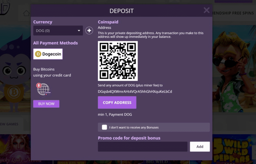 Your Dogecoin wallet address