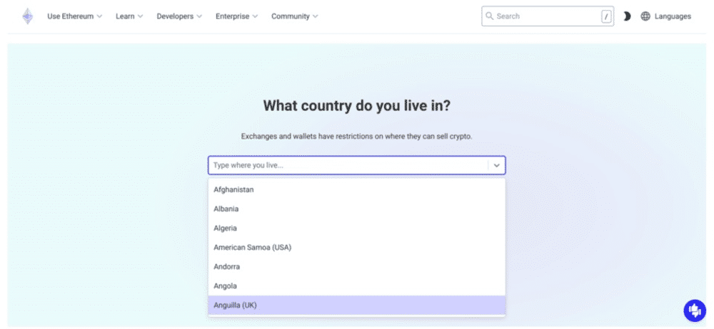 Selecting where you live