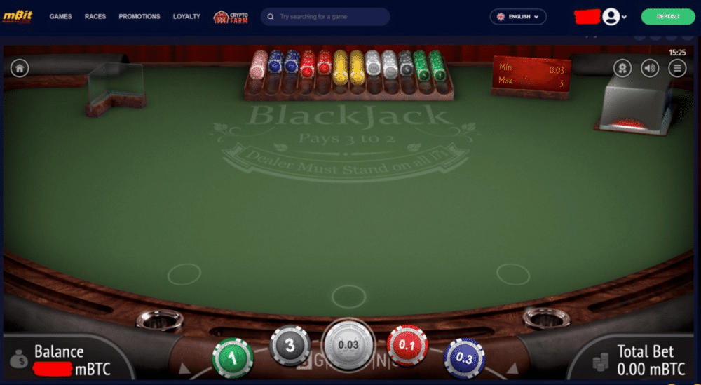 The Blackjack table