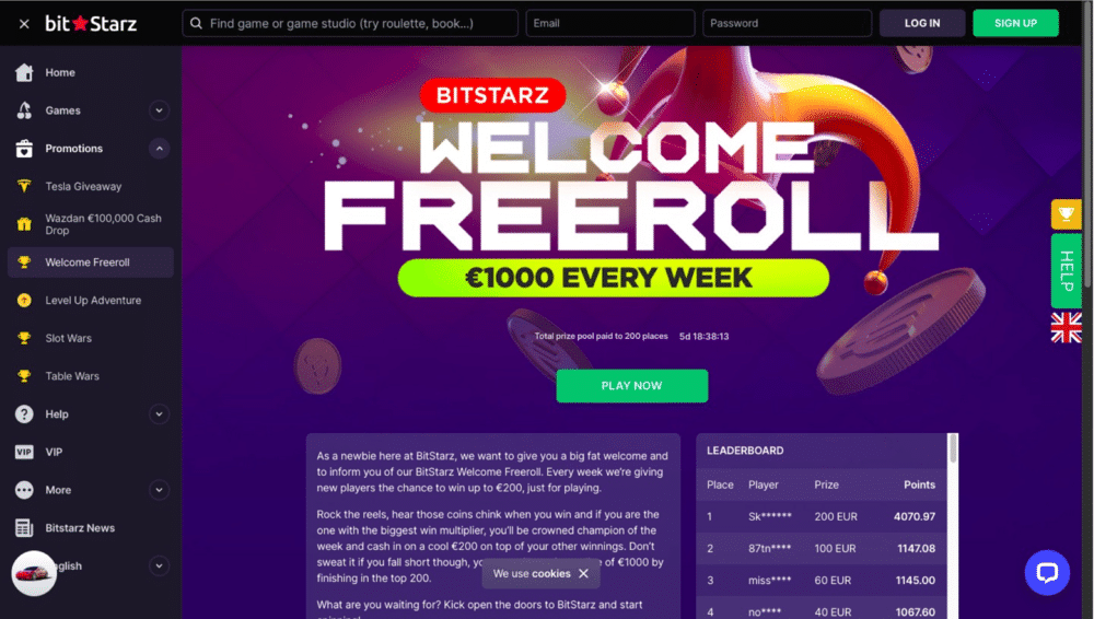 €1000 every week at BitStarz