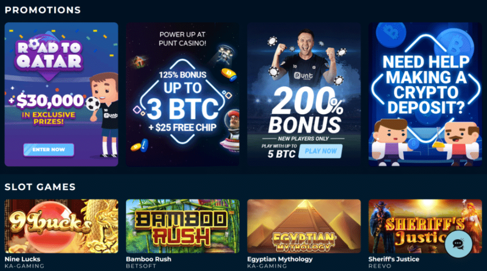 Punt are a relatively new crypto gambling site